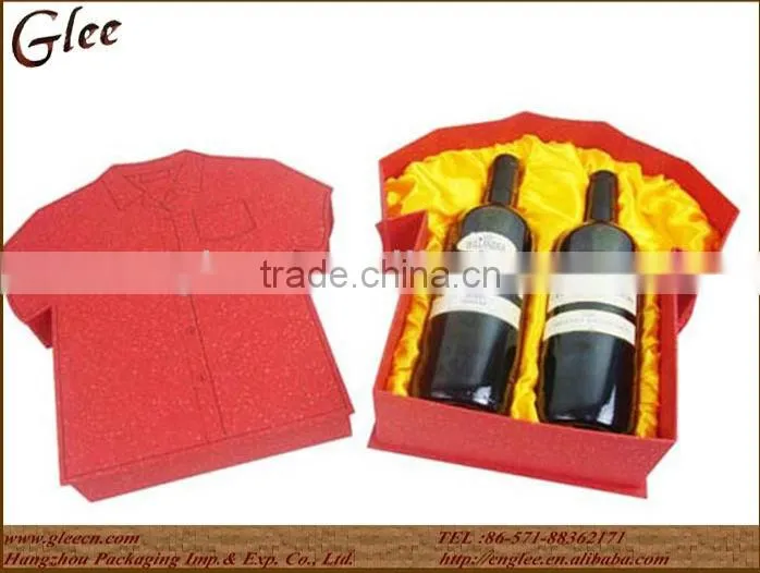 Luxury cheap red wine two bottle packaging paper box