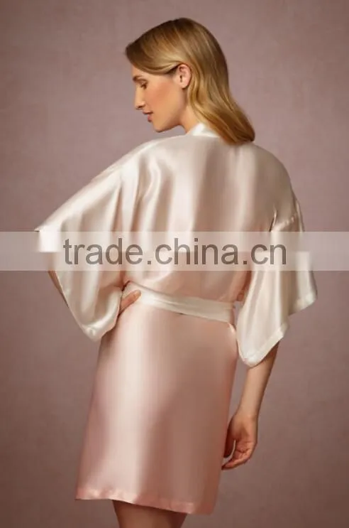 Cheap Fancy Kimono Bathrobe Elegant Bridesmaid Gift Cream High Quality Nightgown Weddings Party Night Wear Robes