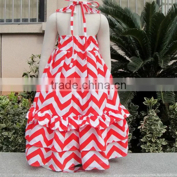 Eco-friendly material used pop hot sale maxi ruffle dress made in China
