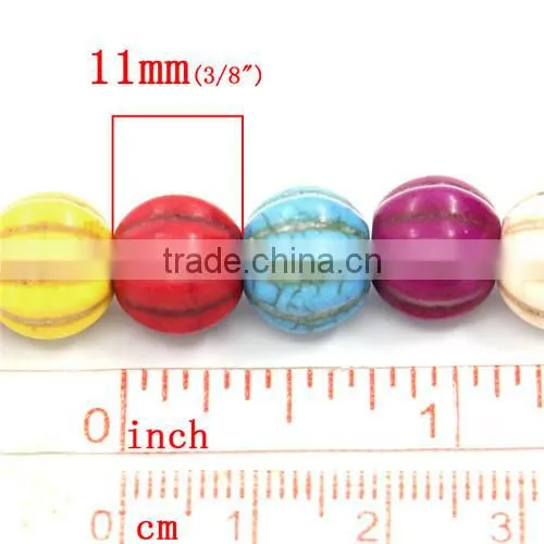 (Grade B) Synthetic Mixed Halloween Pumpkin Turquoise Beads