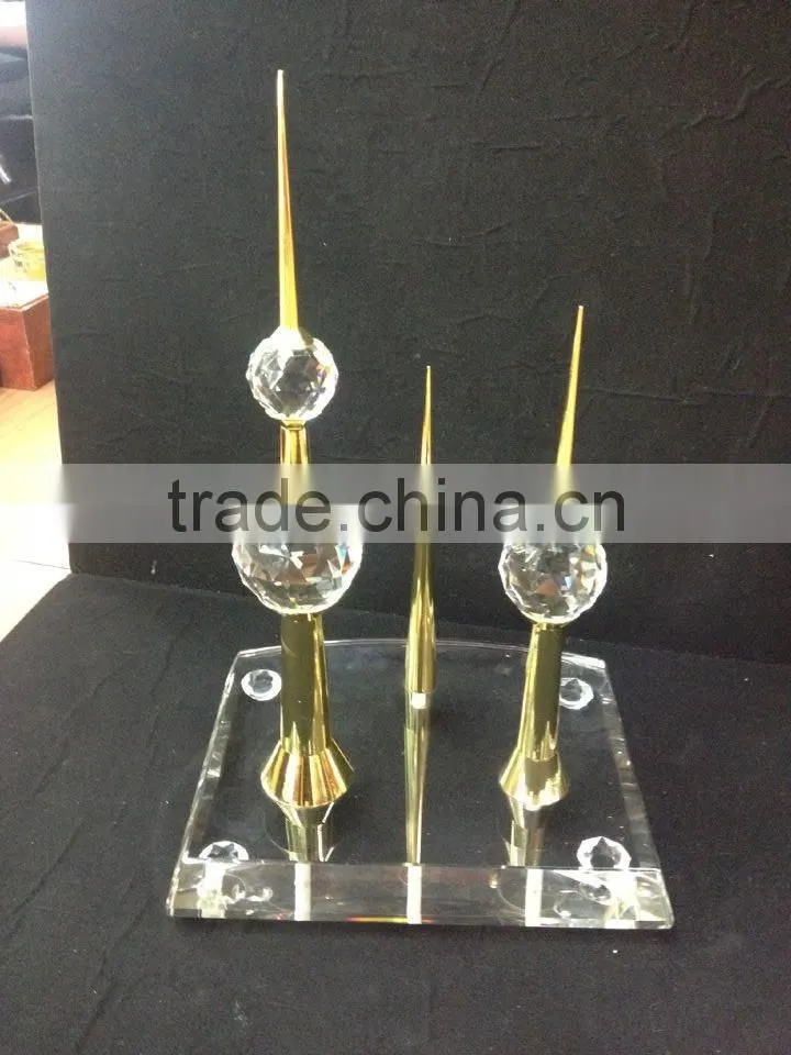Hight Quality Crystal 24k Kuwait tower model for souvenir gift JC-05