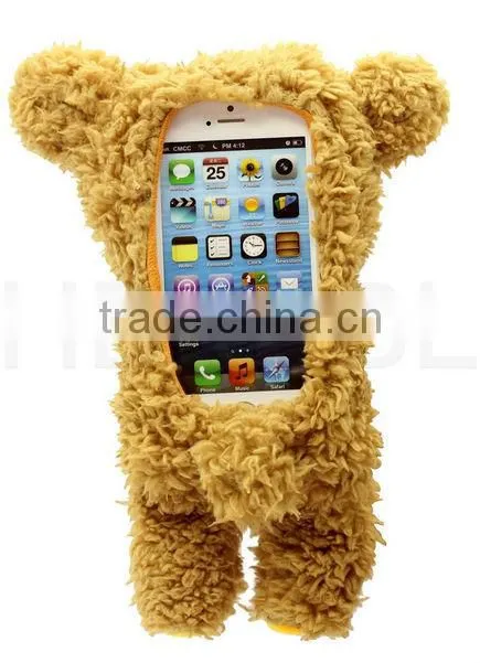 3D Cute Doll Toy Cool Plush Teddy Bear Cover Case For Samsung Apple cell Phones