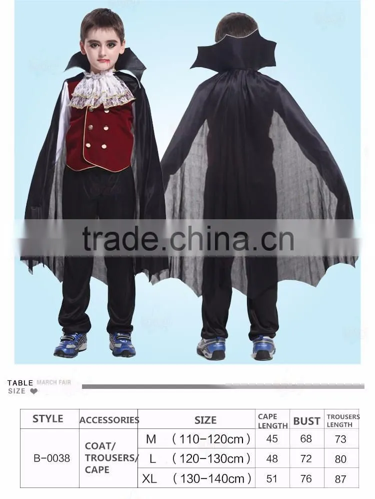 2016 Hot selling wholesale halloween vampires costume for boys