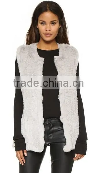 YR355 New Arrival Cheap Fur Vest Knitting/Australia Hot Sale Rabbit Vest