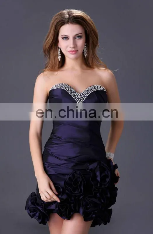 Grace Karin Sexy Ladies Strapless Black And Red Short Mini Cocktail Dresses CL3106-1