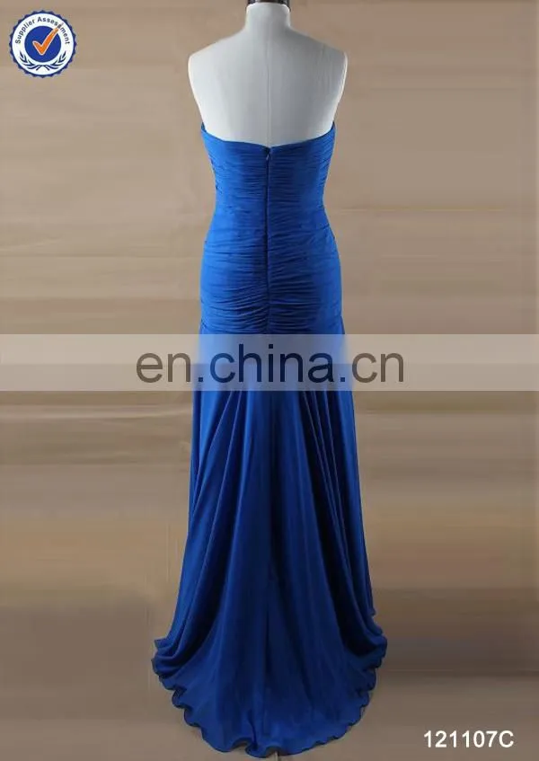 wholesale royal bule sweet heart neckline long evening dress made in China
