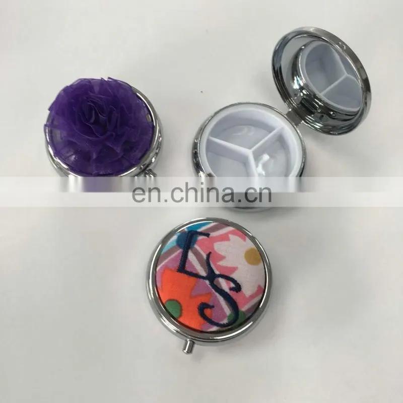 Customized Collection box,Pill casewith Fabric with Embroidery logo