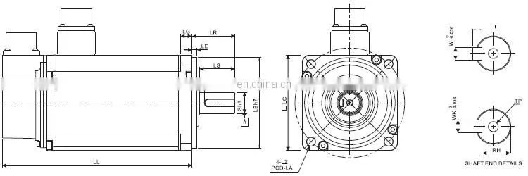 ECMA-K11310RS high-power 1kw delta A2 ac servomotor with brake