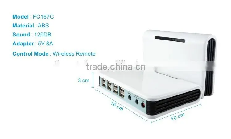 6 Ports Usb Hub Mobile Phone Anti Lost Alarm Secure Device,Tablet Pc Anti-Theft Display Host With Remote Control