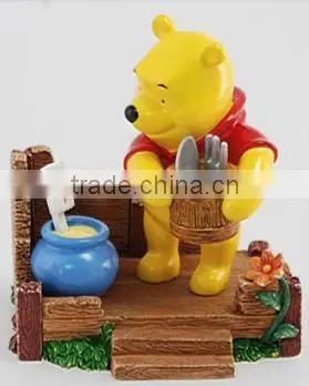 Lovely Winnie Bear with Pink Pig , Bear Figure Craft