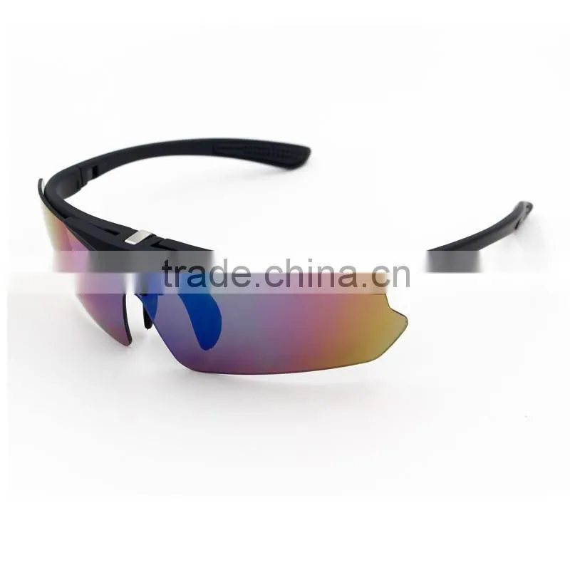 Matt black replaceable flip up polycarbonate frame uv protective eye gafas