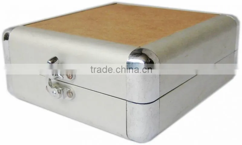 Silver diamond style suface aluminum empty watch case with custom-made