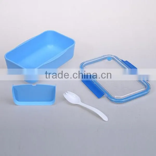 Plastic Food Storage School Office Lunch Box With Spoon