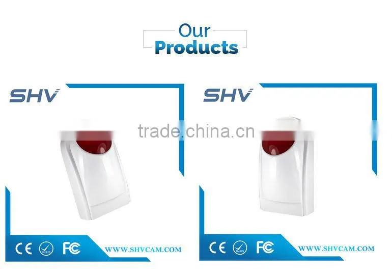 home outdoor use 433mhz wired or wireless siren strobe siren alarm