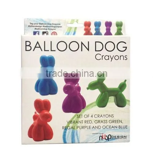 New Cute Balloon dog shaped crayons set for kids little hands drawing