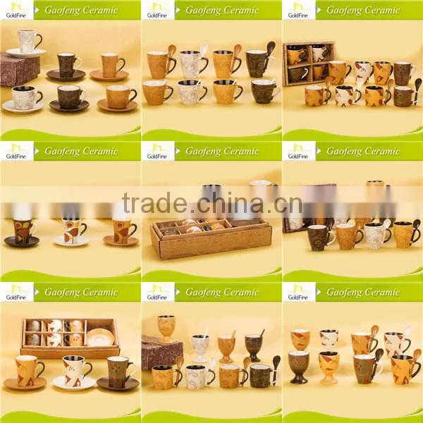 stoneware mugs embossed