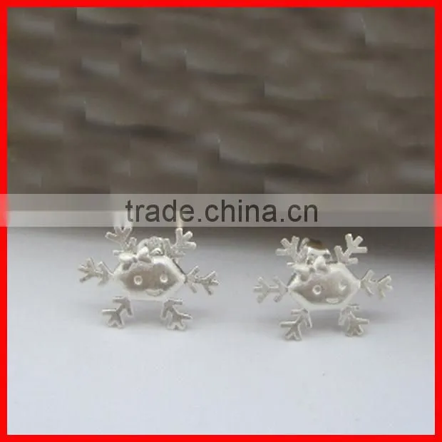 925 sterling silver cheap cute girls silver crown earring