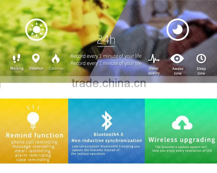 High quality sync bluetooth sleep activity tracker sports wristband pedometer sleep monitor