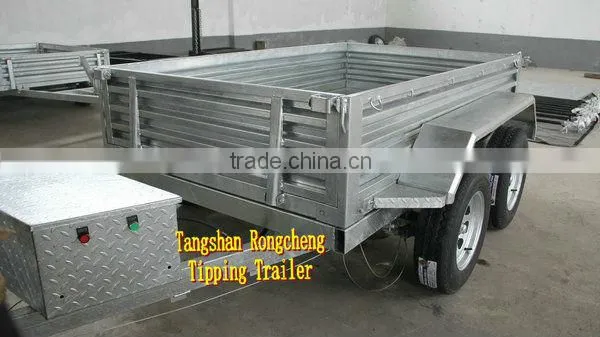 Hot dipped galvanized hydraulic tipping box trailer/ tipper trailer/ farm trailer