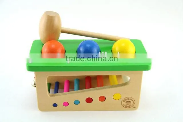 Children wooden knock ball toy