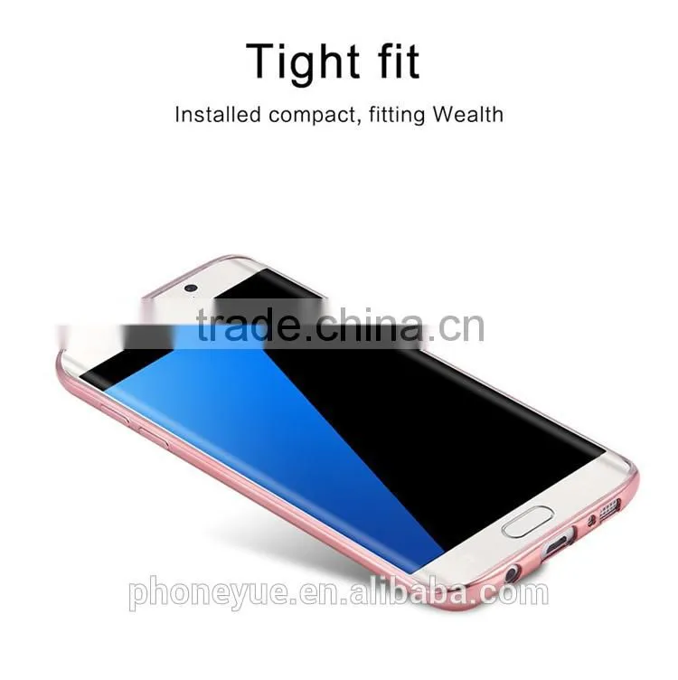 Luxury Rose Gold TPU Plating Plated Edge Soft Clear Case for Samsung S7 edge