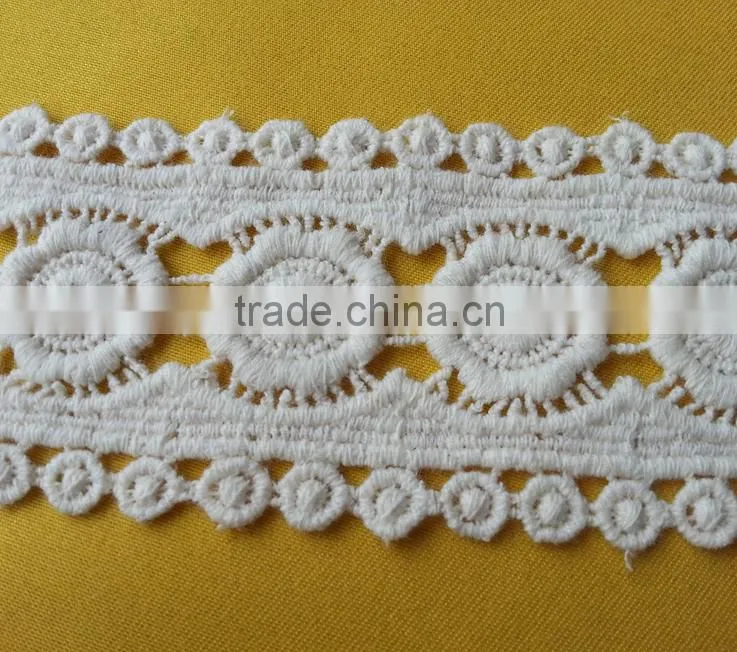 2015 new arrival flower pattern cotton crochet lace for dress H1523