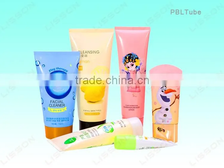 hand cream round plastic tube with special flip top cap cosmetic tube
