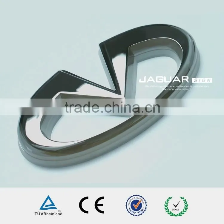 Custom ABS and brushed aluminum 3D chrome metal auto emblems car logo