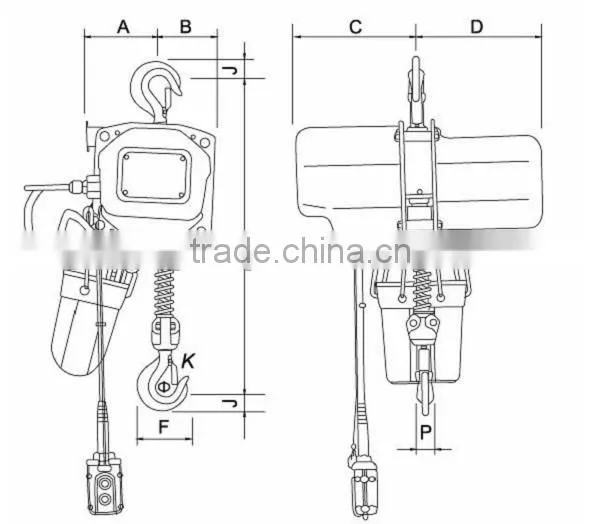 electric hoist crane 2 tons