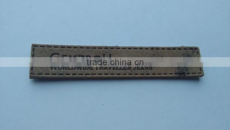custom good quality leather embossing patch for clothing
