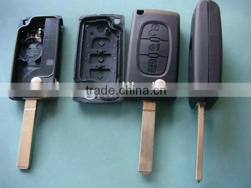 Tongda Auto key for puogeot citroen Foldable 3 button with light CE0536(GROOVE)