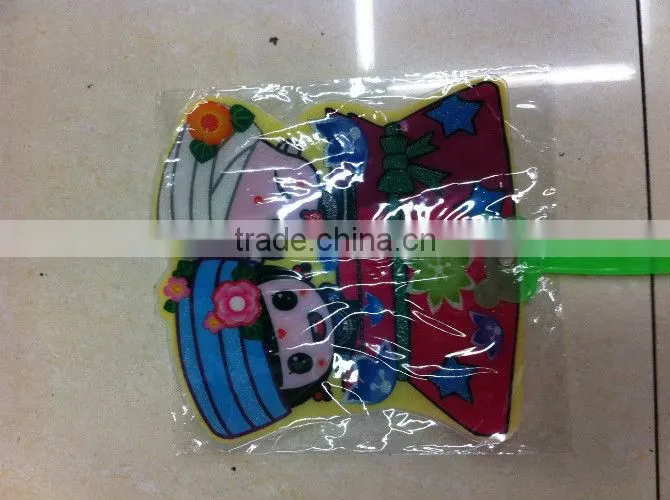 decorative hand fans with cartoon cat