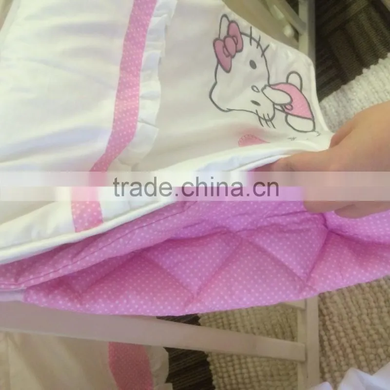 100%Cotton Crib Bedding Set A Shy Cat Baby bedding Set