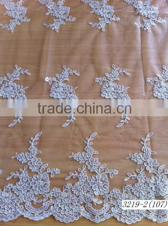 New design ! Nylon cord embroidery fabric for bridal dress