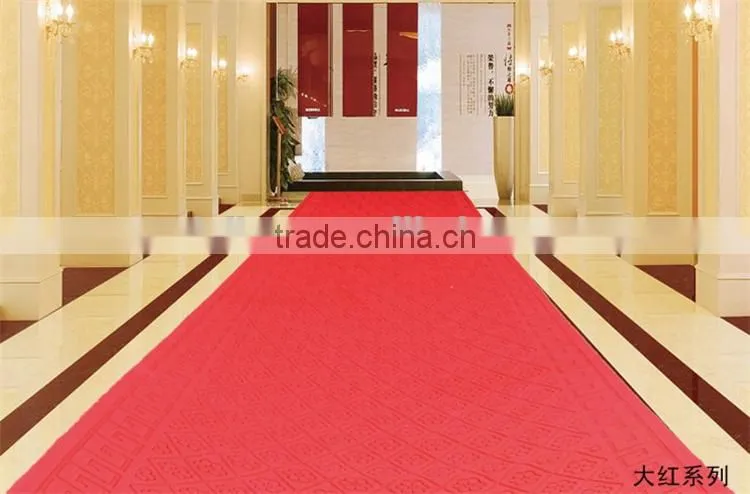 PVC back and Polyester Embossing corridor Carpet
