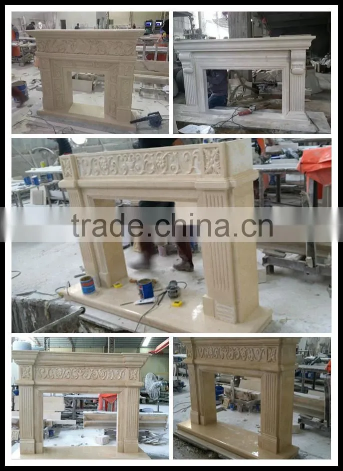 Double Layer Figure Statue Stone Marble Fireplace Surround