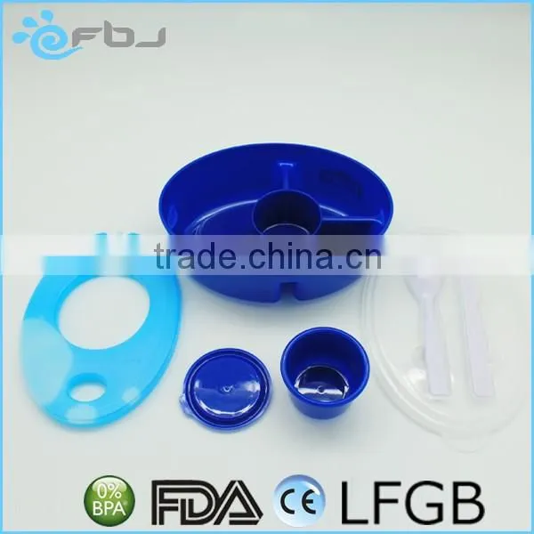 Multi Function 3 Compartment Plastic food container 3 compartment with Locked Lid