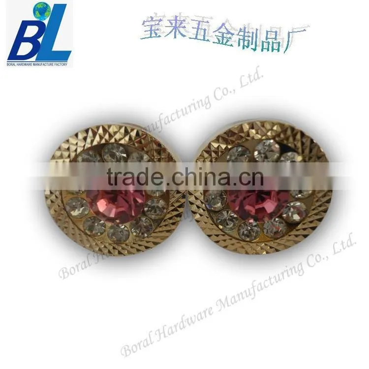 Classic gold plated crystal bulk cufflinks