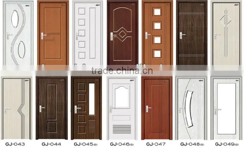 Interior PVC MDF wooden glass doors