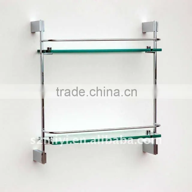 bathroom accessories double glass shelf