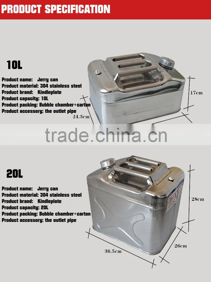 20l Litter Jerry Can With Jerry Can Spout and UN Certifications