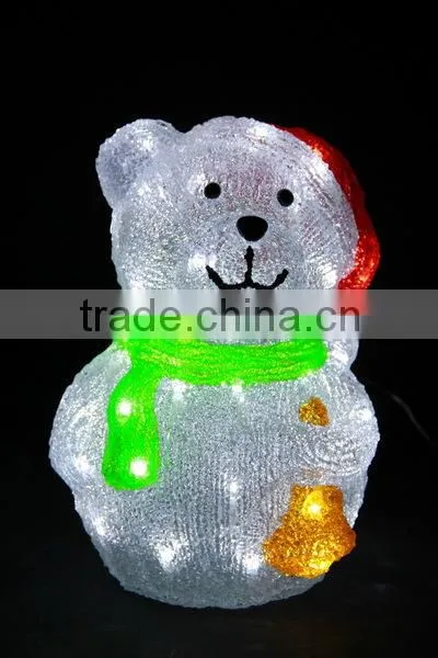 christmas decorations 3D LED christmas acrylic bear motif light