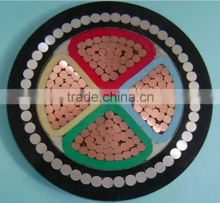 0.6/1KV 4 Core CU/ XLPE Insulated Steel Wire Armoured Power Cable