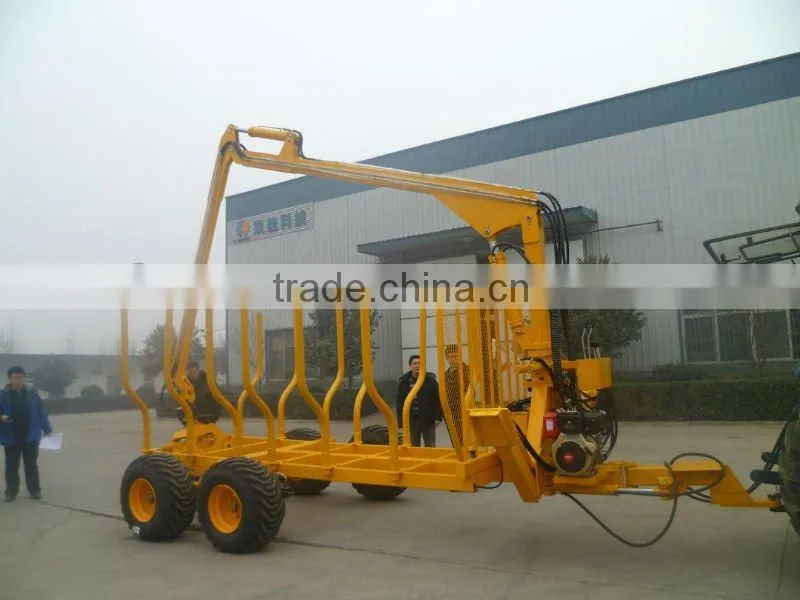 log loader with trailer, tractor log grapple,Forestry Trailer with crane(Grapple)