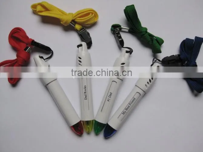 ad window retractable message pen with string