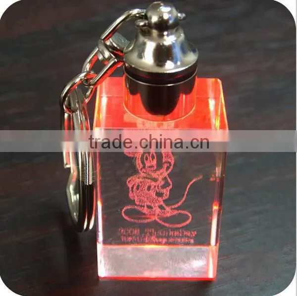 3d laser engraving photo crystal glass keychain
