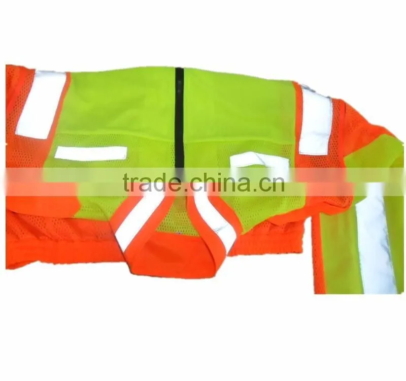 custom 3m reflective safety jacket Hi vis detachable mesh jacket with reflector