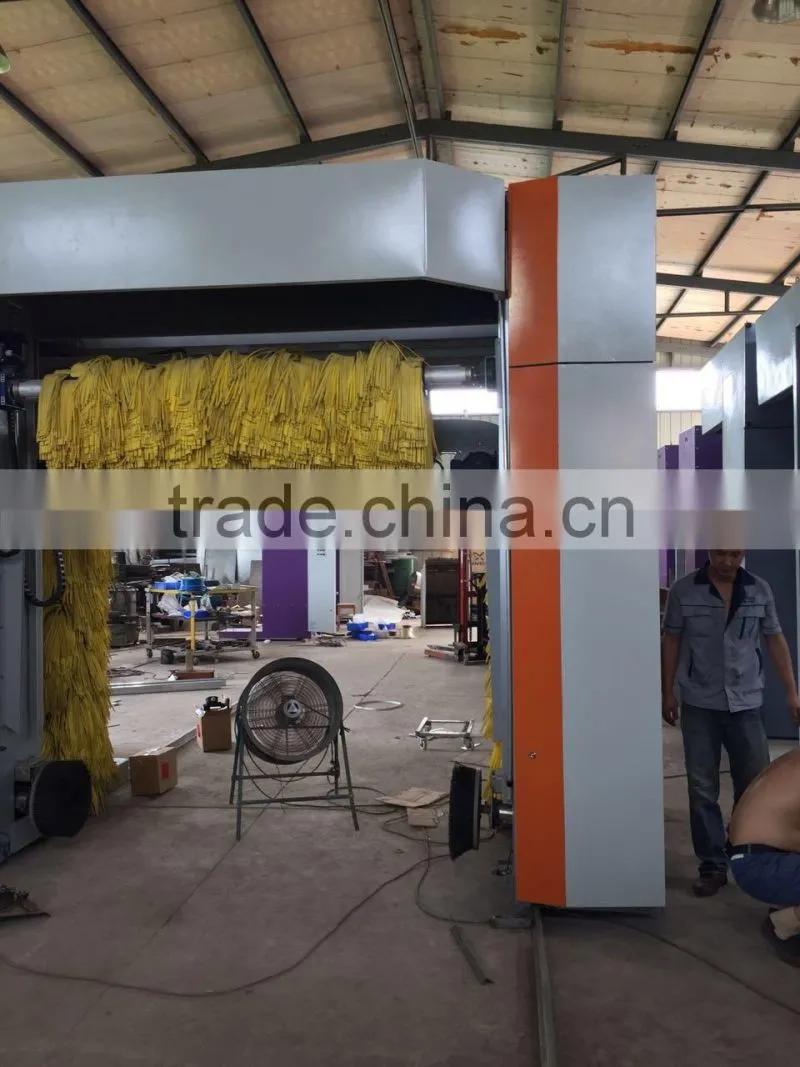 Auto car wash machine with 5 brushes