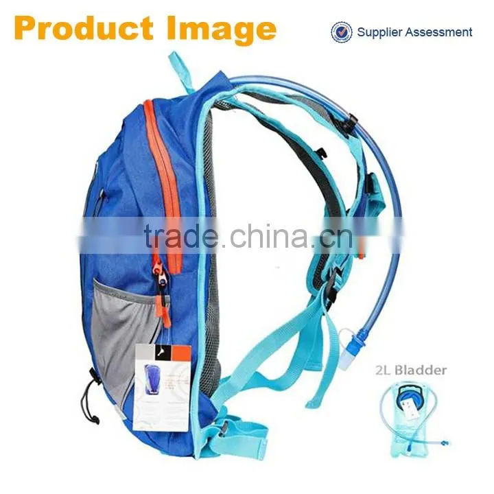 China supplier funky portable hydration backpack with bladder, custom backpack