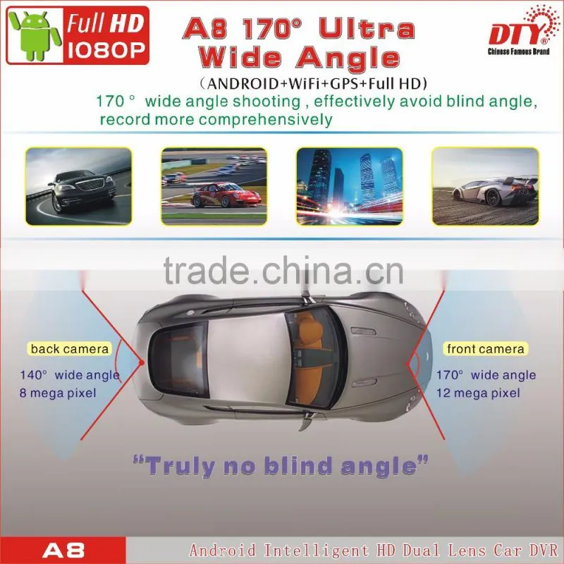 gps g-sensor dual camera car dvr,fhd 1080p car camera dvr video recorder, GPS Car Navigation Recorder